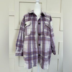 Lavender Flannel Shacket